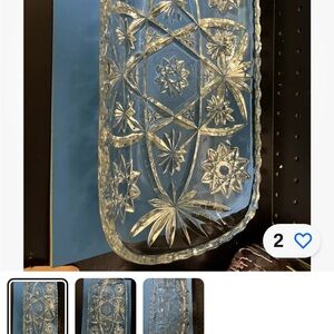 Anchor Hocking presscut clear Star of David oblong tray.